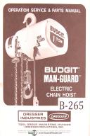 Budget-Bidgot 1 Ton Chain Hoist, Owners Operations, Service and Parts List Manual 1974-1 Ton-01